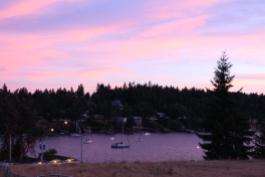 Watercolour sunset on Mayne Island, part of the Gulf Islands in British Columbia. Credit Samantha McBeth