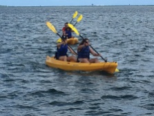 Elise and Sam kayaking near Coconut Isans